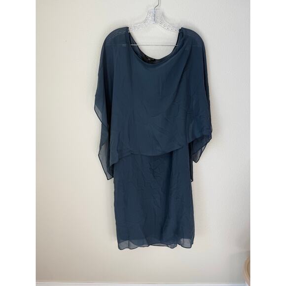 Eileen Fisher Sheer Silk Georgette Poncho Dress Size Large - Picture 3 of 6